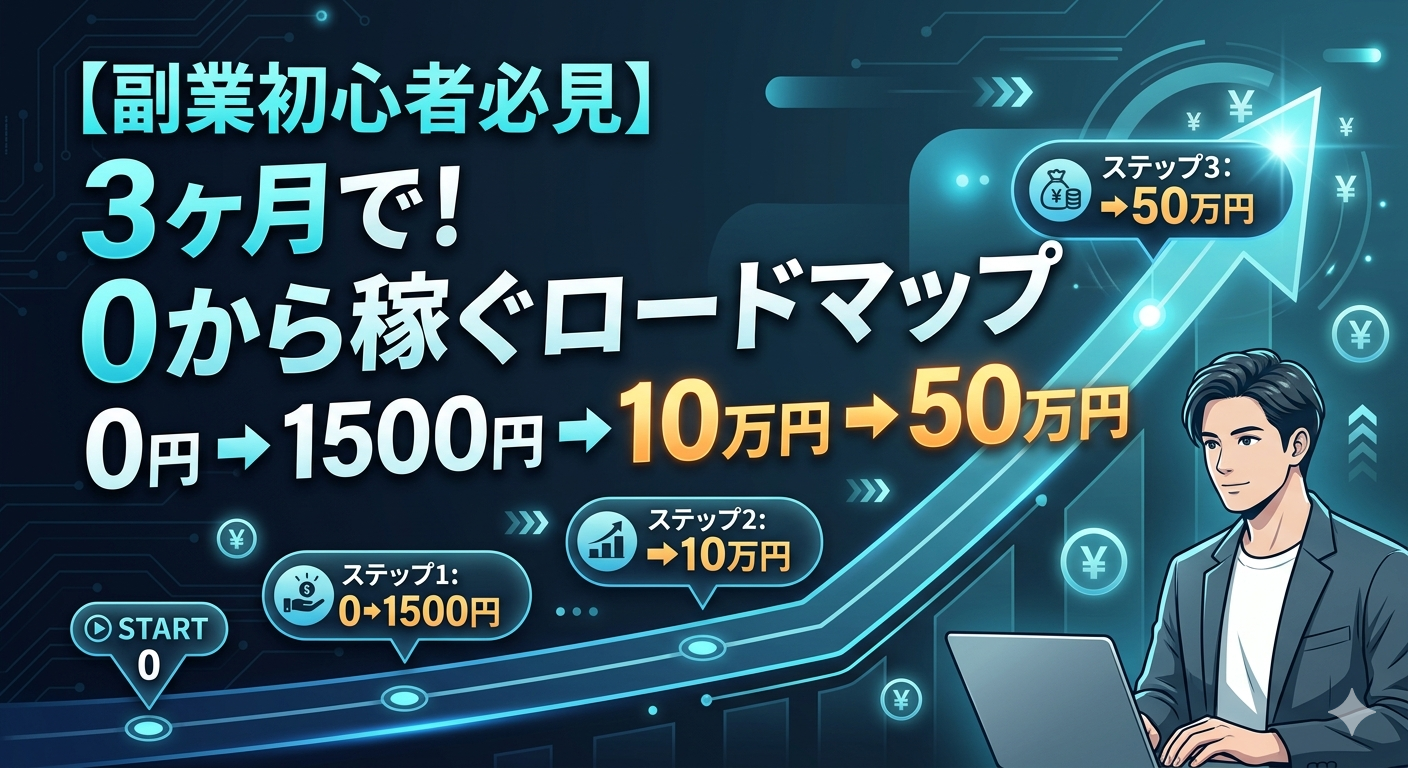 【35大特典付】CIC999さんの【副業初心者必見】月収50万円を目指すロードマップ評判口コミ感想レビュー｜深夜マーケット